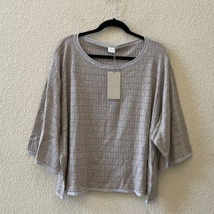 POETRY LINEN RELAXED FIT TAUPE ICE TOP BLOUSE